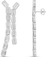 SHYMI Emerald Cut Bezel Set Drop Earrings