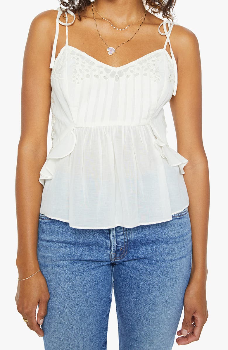 MOTHER The Fluttering Eyelet Ruffle Camisole, Main, color,