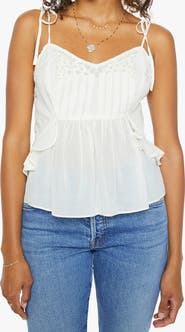 MOTHER The Fluttering Eyelet Ruffle Camisole