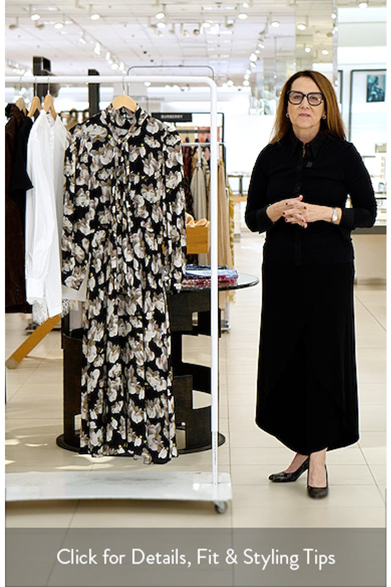 Floral Tie Neck Long Sleeve Dress video