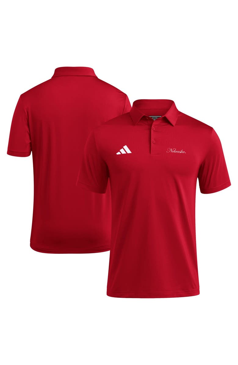 adidas Men's adidas Scarlet Nebraska Huskers Ultimate 365 Polo, Main, color, 
