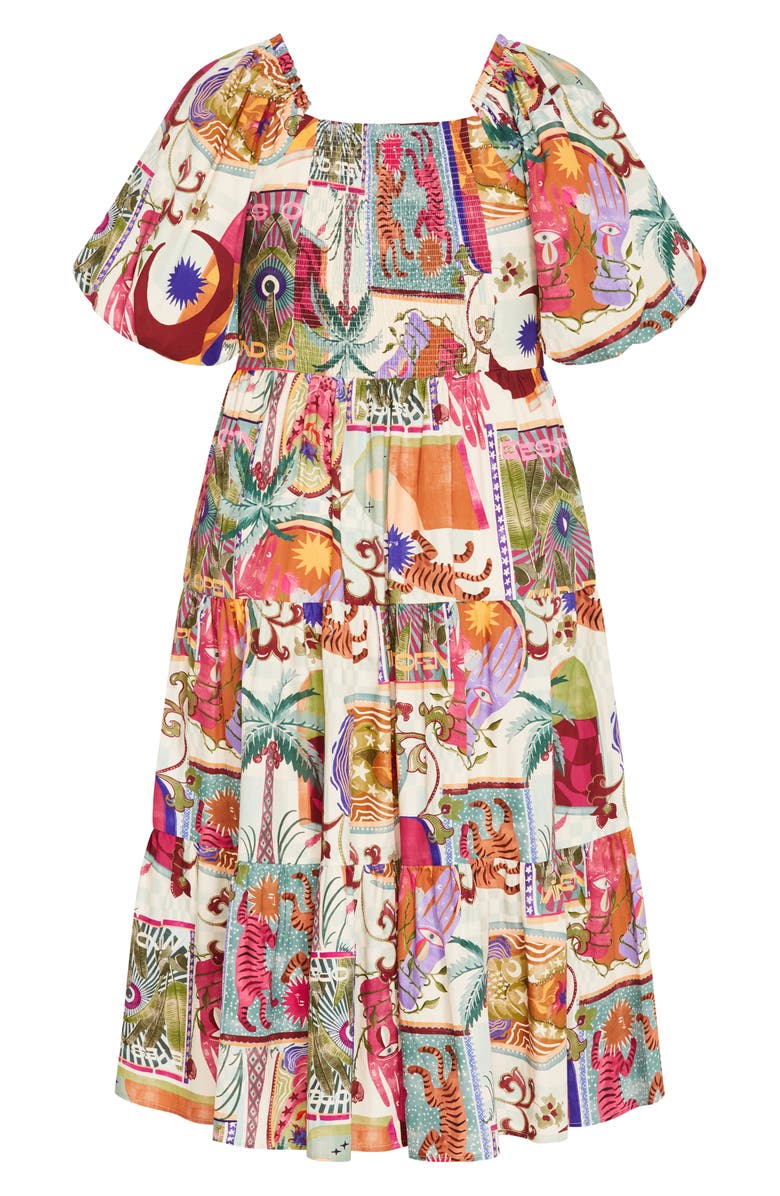 City Chic Simona Print Midi Dress, Alternate, color, Dreamscape