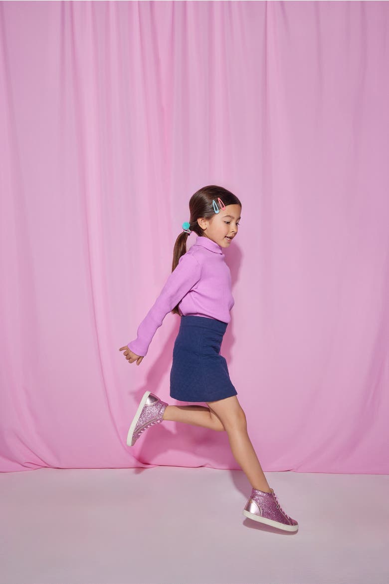 Kids' Ribbed Turtleneck, Alternate, color, Petal