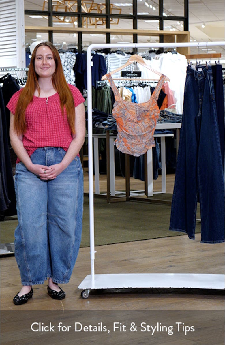 Rasha Paisley Ruched Mesh Tank, sales video thumbnail