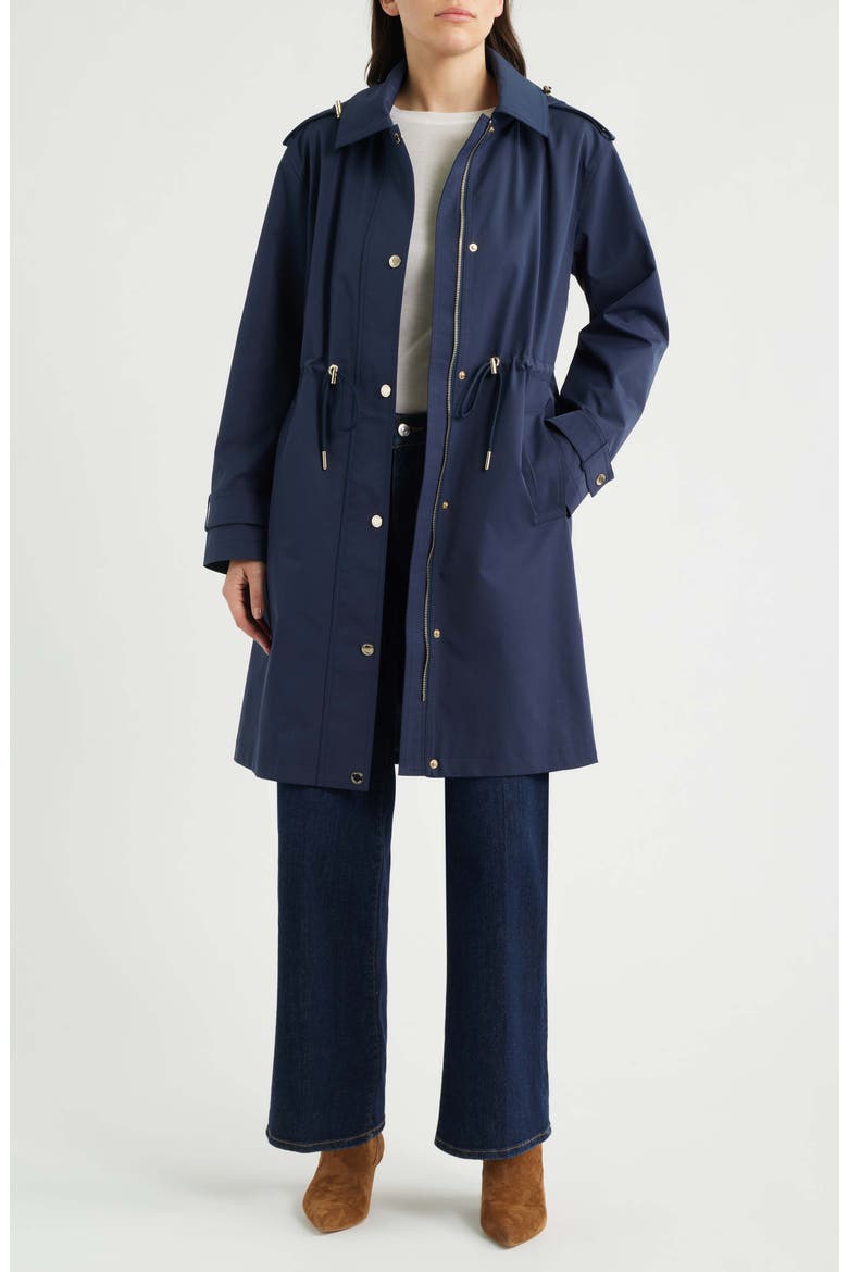 Hooded Trench Coat, Alternate, color, MIDNIGHT