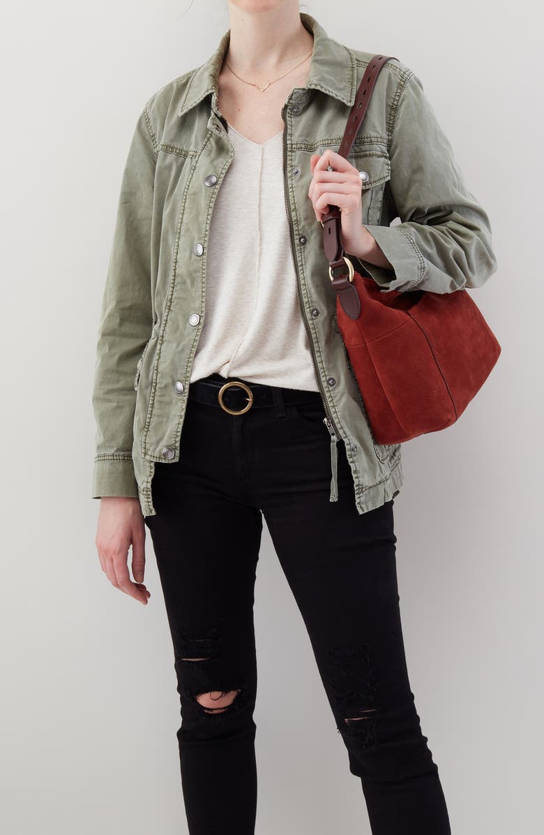 HOBO Charlie Calfskin Leather Shoulder Bag, Alternate, color,