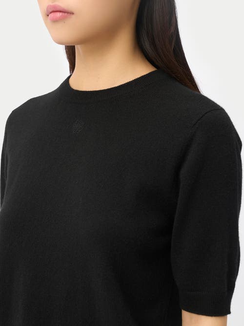 Gobi Mongolian Cashmere Elbow-length Sleeve Cashmere Sweater In Black