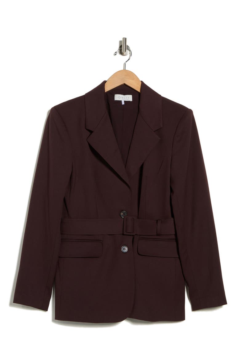 Belted Blazer, Alternate, color, PLUM