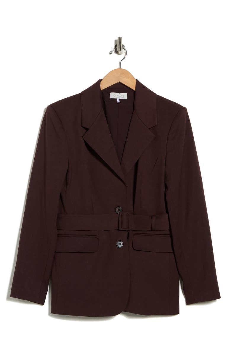 WAYF Belted Blazer, Main, color, Plum