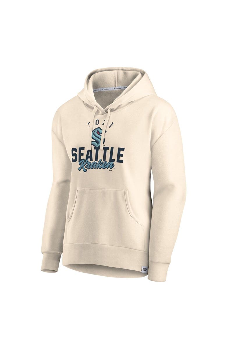FANATICS Women's Fanatics Branded Oatmeal Seattle Kraken Carry the Puck Pullover Hoodie Sweatshirt, Alternate, color, 