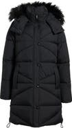 Sam Edelman Faux Fur Trim Hooded Quilted Jacket
