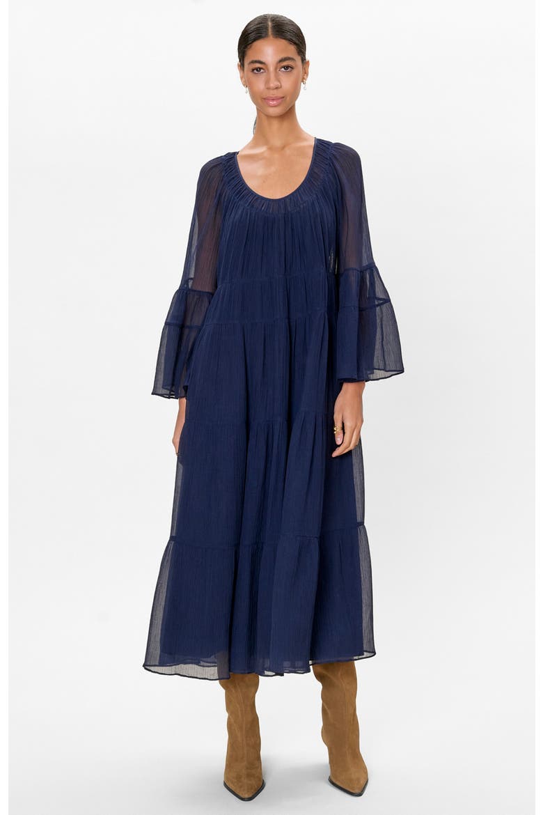 Skye Tiered Dress, Main, color, Maritime Blue