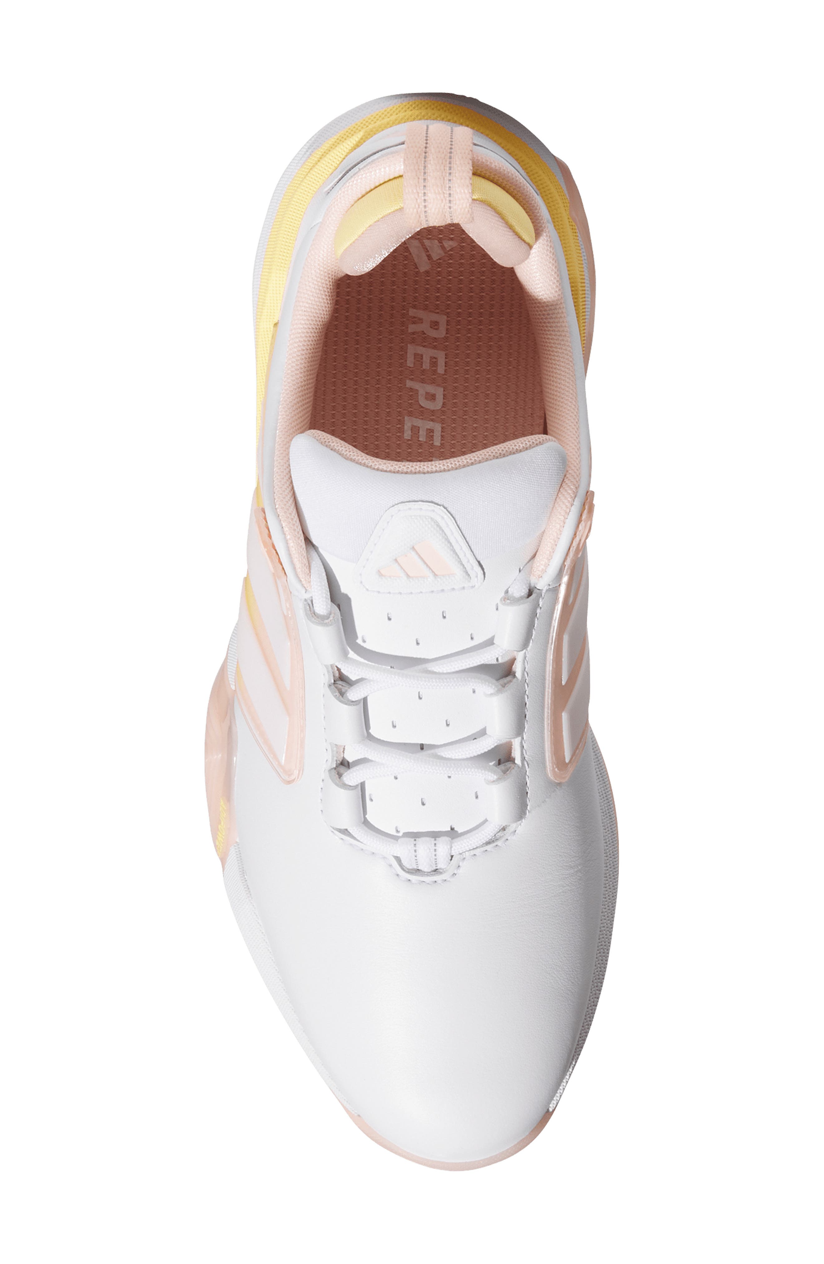 adidas Adipower 26 Spikeless Golf Shoe, Alternate, color, White/ Blush Pink