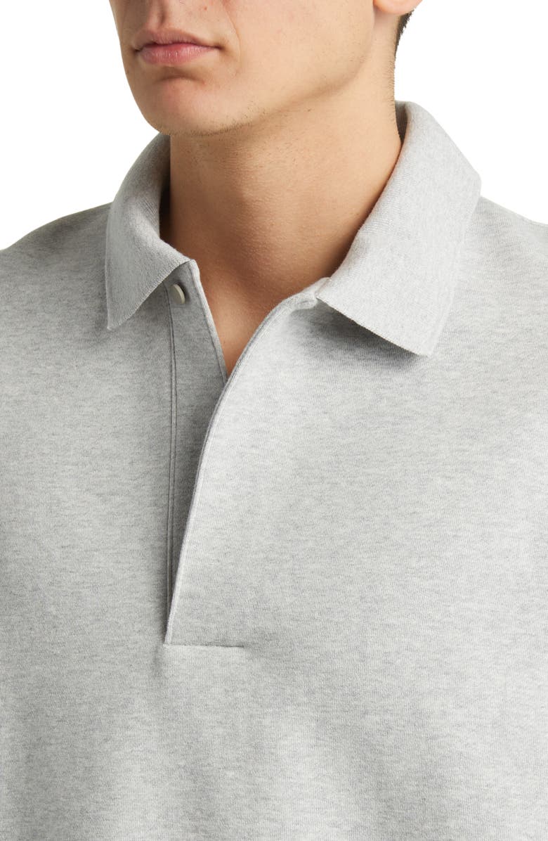 Fear of God Essentials Oversize Long Sleeve Fleece Polo Sweatshirt, Alternate, color, 