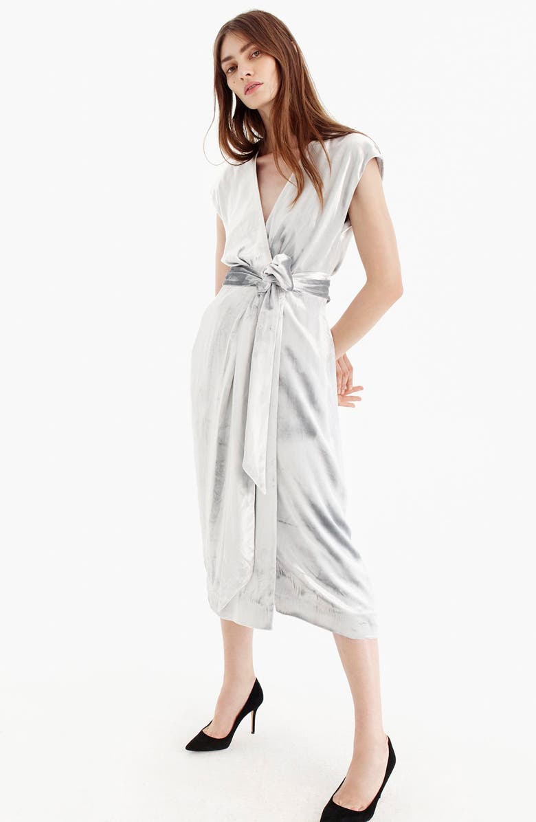 J.Crew Collection Velvet Wrap Dress, Alternate, color,
