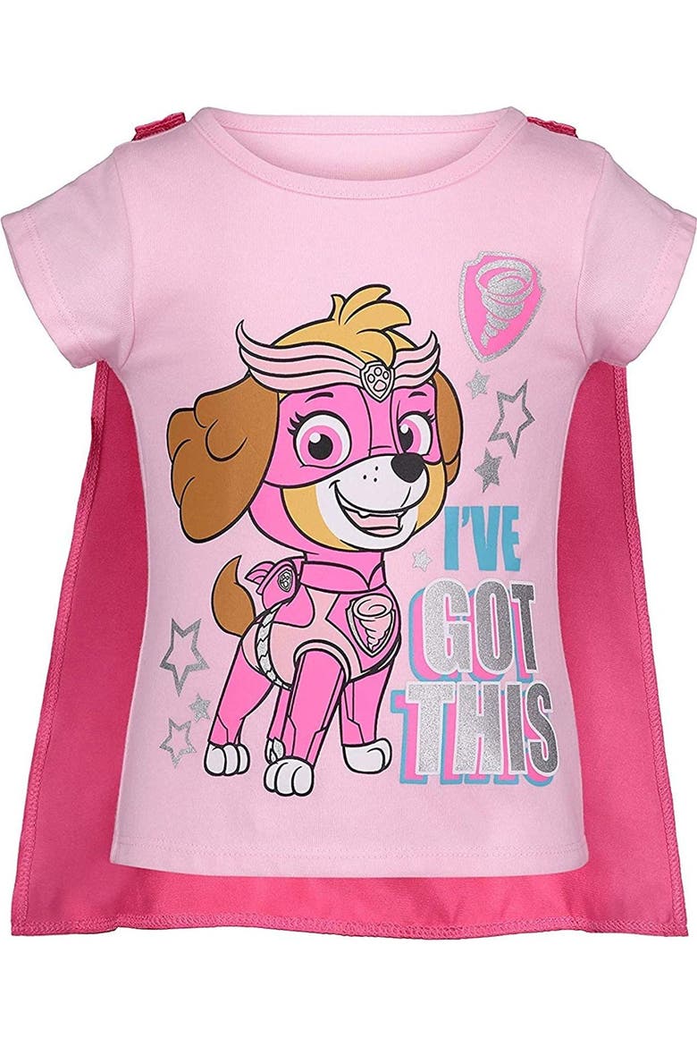 Skye T-Shirt and Tutu Skirt with Cape and Mask Set, Alternate, color, Skye Pink