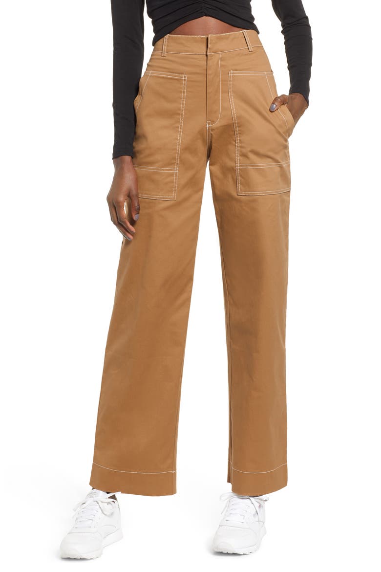 Ada Wide Leg Pants, Main, color, TAN