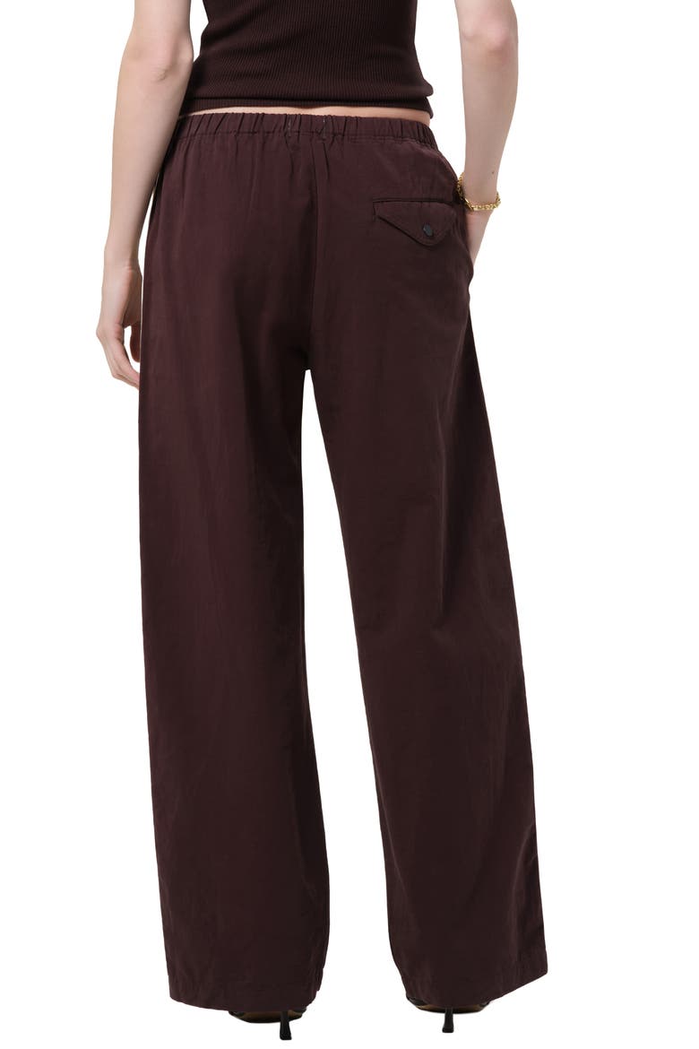 Aurora Side Stripe Cotton & Linen Track Pants, Alternate, color, CHOCOLATE BROWN