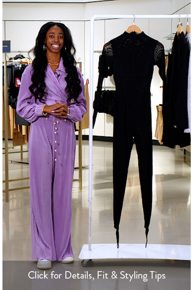 Naked Wardrobe Mesh Toe Loop Jumpsuit (Women) | Nordstrom