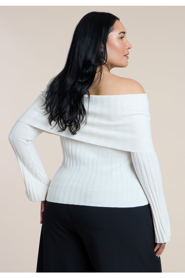 Off The Shoulder Ribbed Sweater, Alternate, color, COCONUT MILK