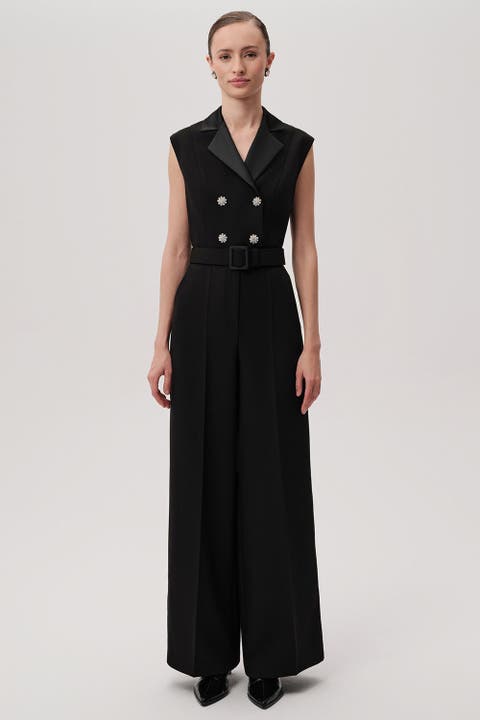 Sleeveless Shirt Collar Jumpsuit