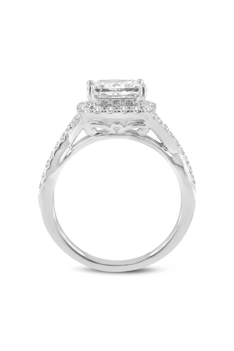 Vesela 14K White Gold Princess Cut Lab Grown Diamond Halo Engagement Ring - 2.65 Ct, Alternate, color, 14K White Gold