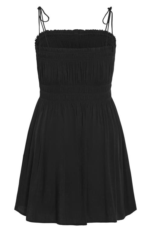 City Chic Lyla Tie Strap Fit & Flare Sundress In Black