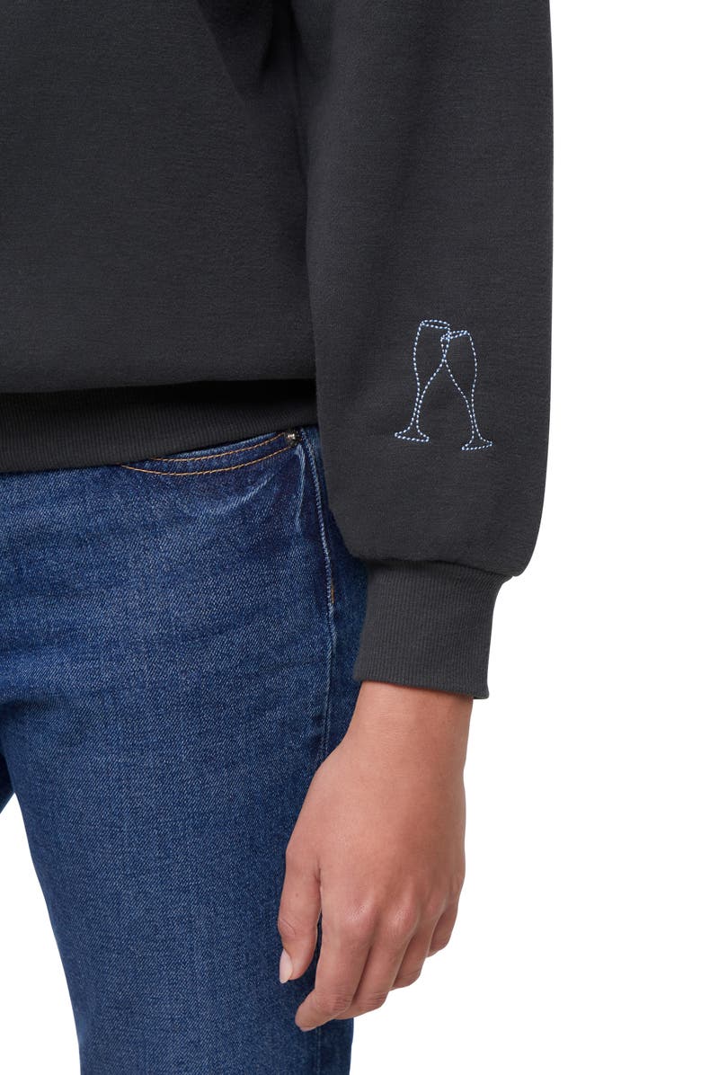 Wildfox Charlie Graphic Sweatshirt, Alternate, color, Pirate Black