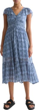 Scotch & Soda Print Chiffon Midi Dress