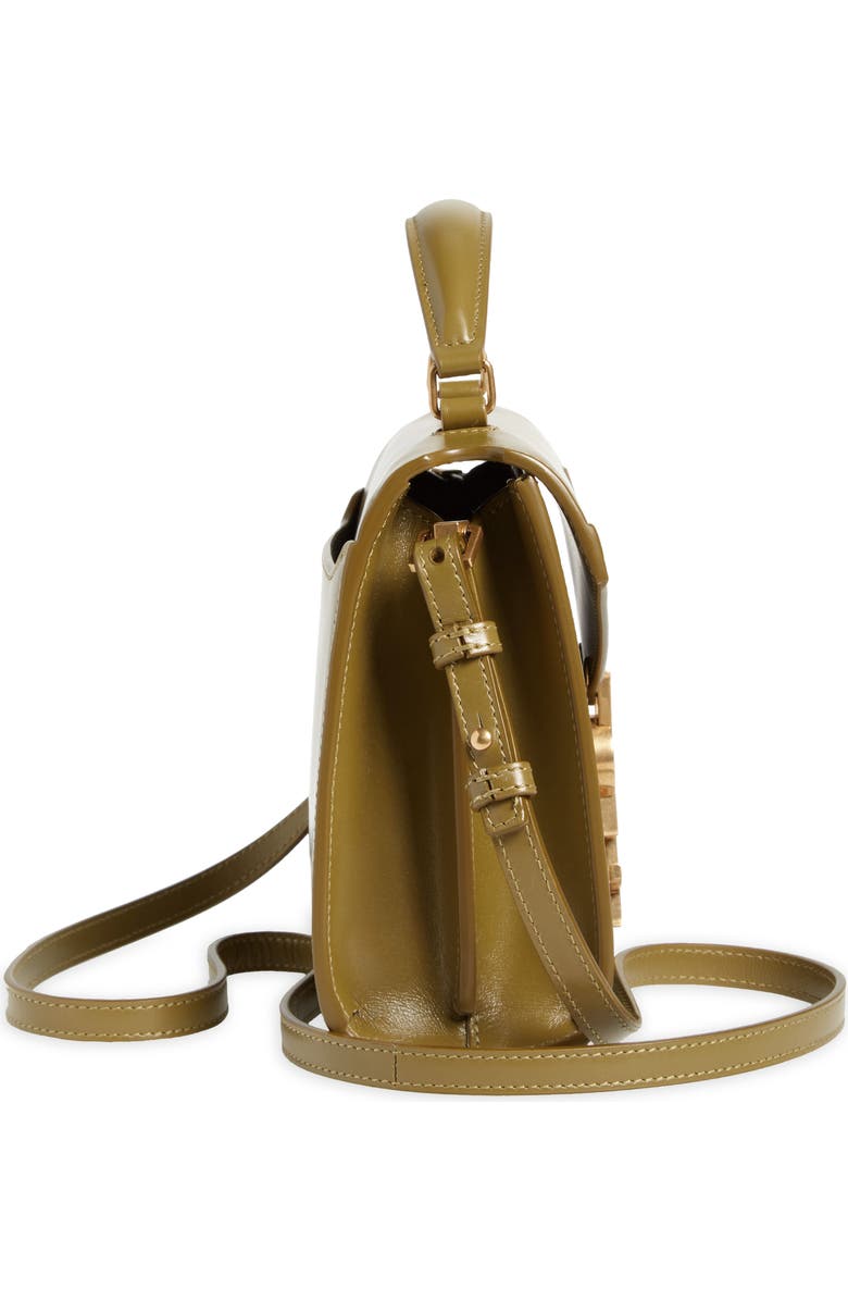 Saint Laurent Mini Cassandra Leather Top Handle Bag, Alternate, color, Vert Olive