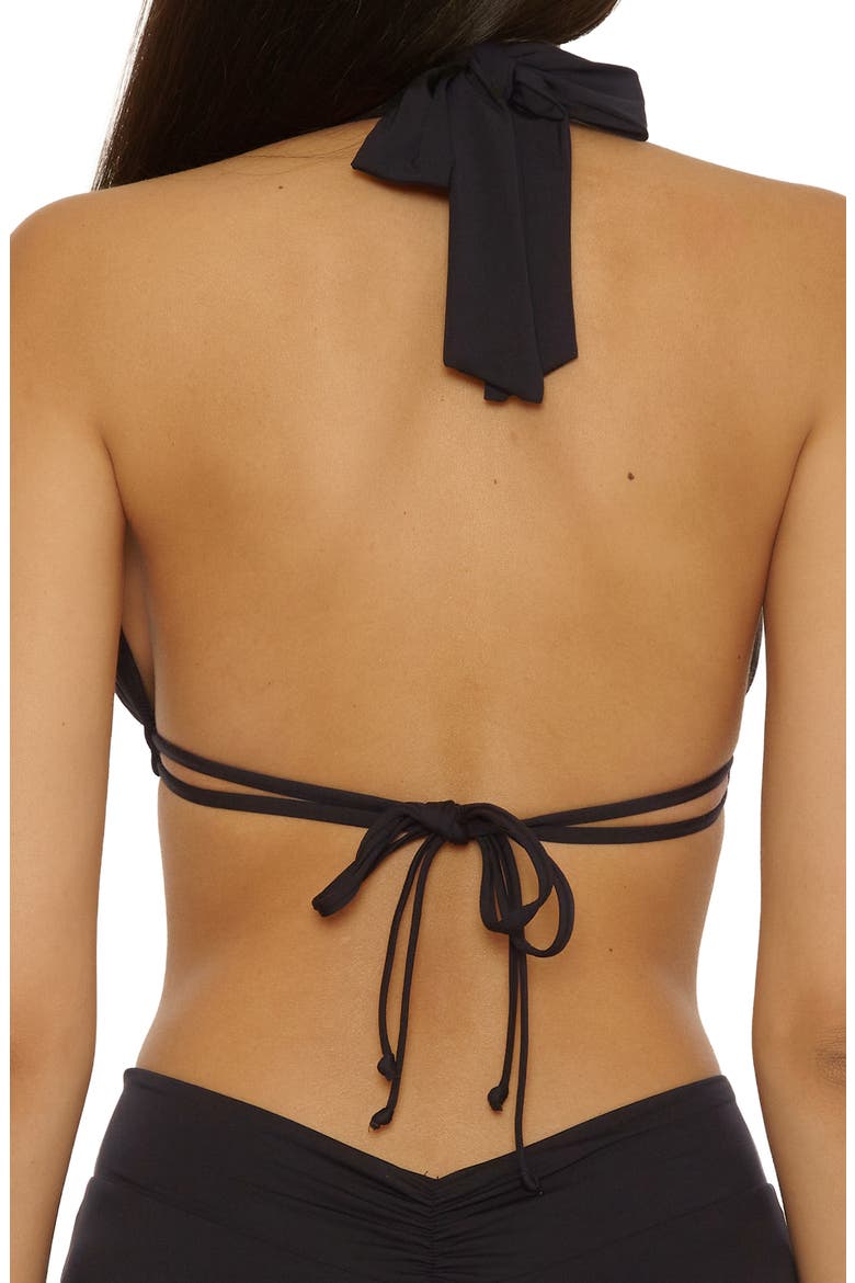 Color Code Triangle Bikini Top, Alternate, color, BLACK