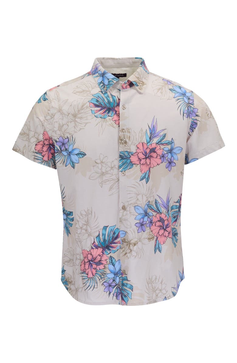 Lords of Harlech Exotic Floral Mens Knit Shirt, Alternate, color, Exotic Floral Neutral