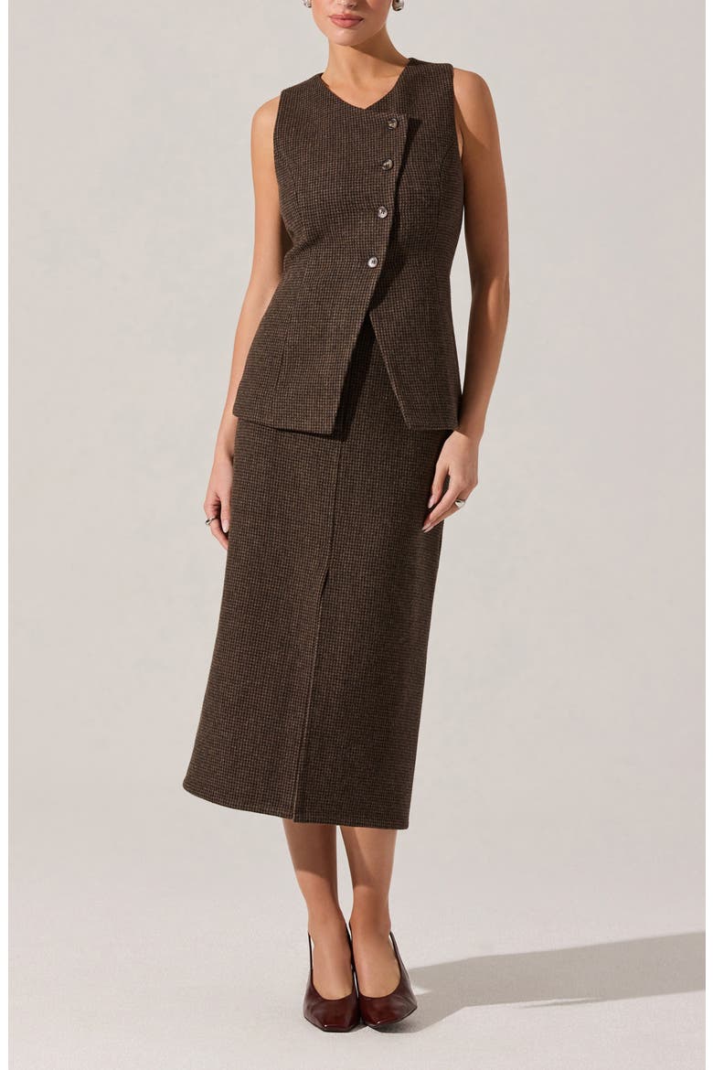 Sonja Plaid Wool Blend Vest, Alternate, color, BROWN PLAID