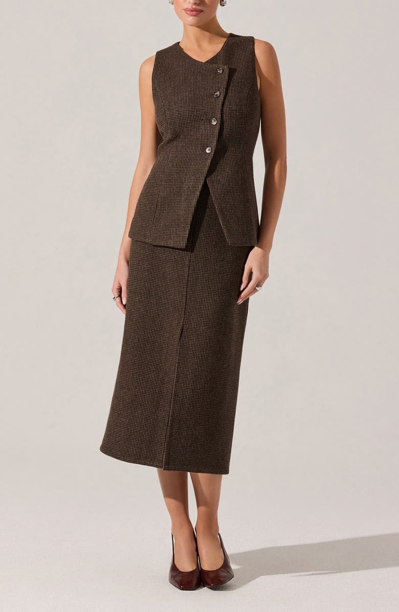 ASTR the Label Sonja Plaid Wool Blend Vest, Alternate, color, Brown Plaid