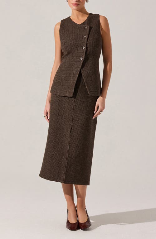 Astr The Label Sonja Plaid Wool Blend Vest In Brown