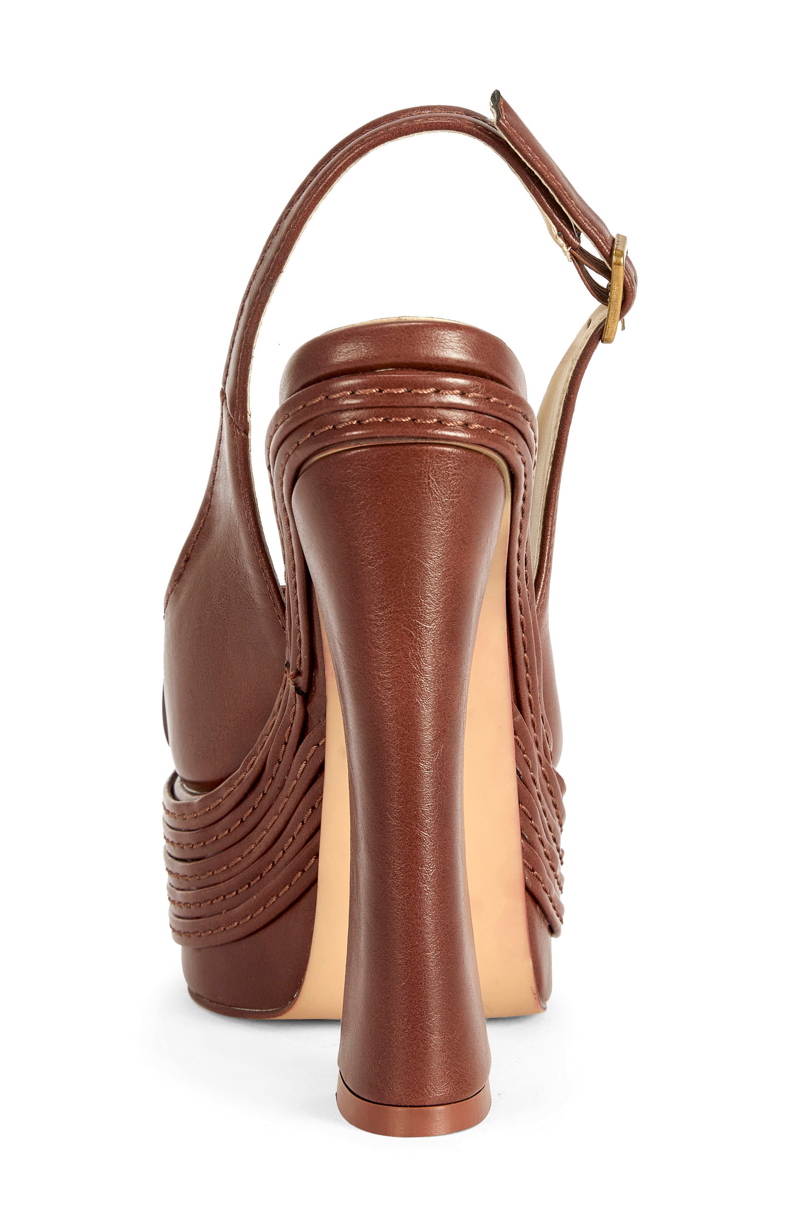 Peggy Faux Leather Platform Slingback Pump, Alternate, color, CHOCOLATE
