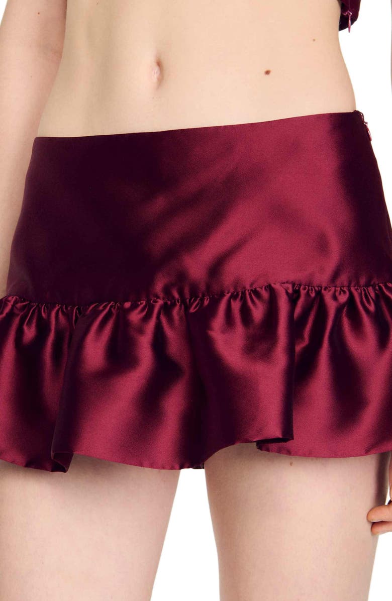 SANDRO Satin skort, Alternate, color, 