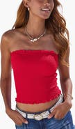LASCANA Women's Smocked Strapless Top
