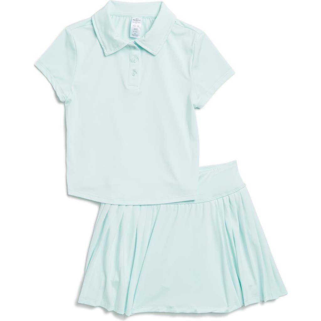 90 Degree By Reflex Kids' Polo & Skort Set In Oceantide