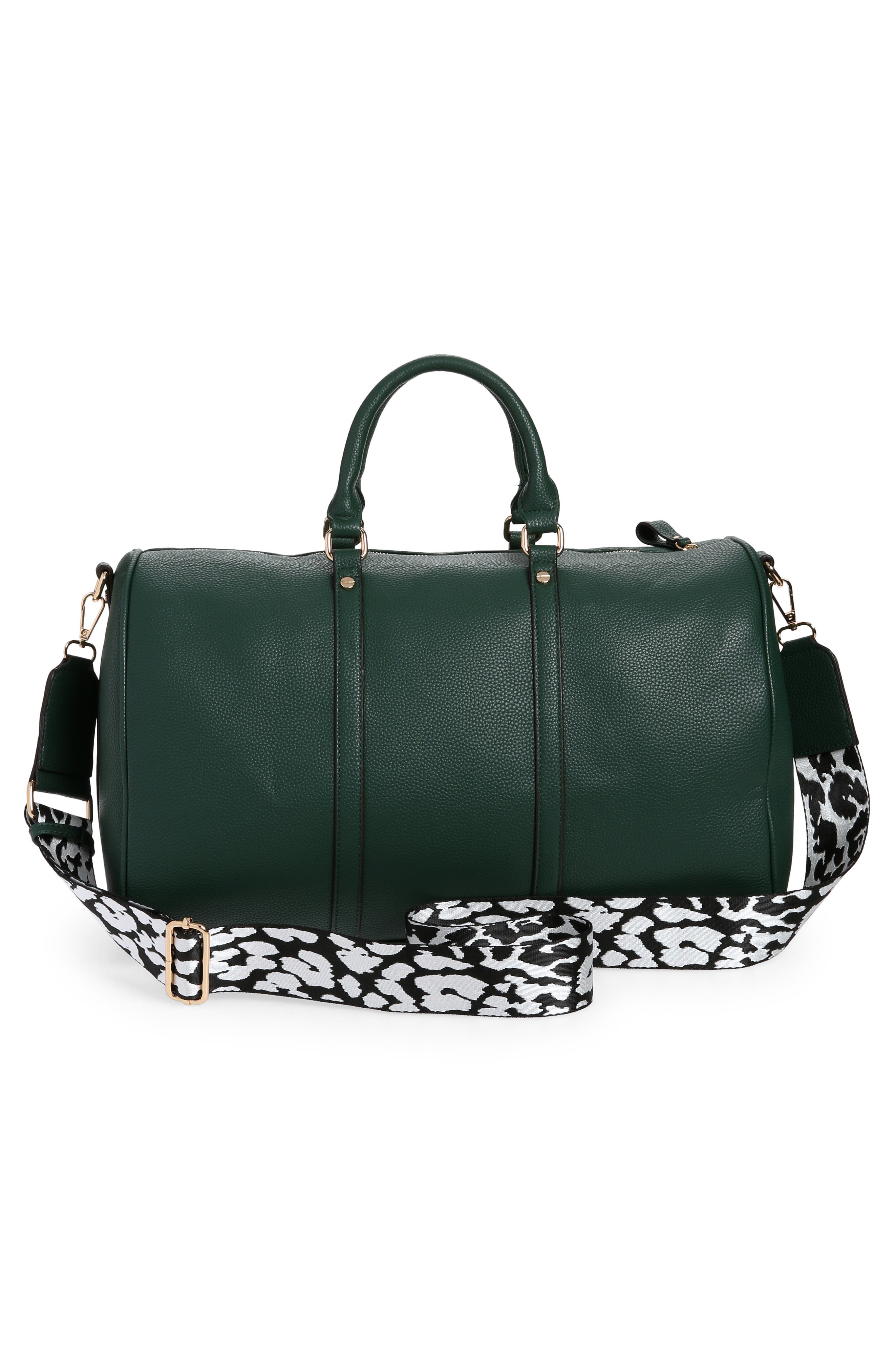 Jamie Vegan Leather Weekend Bag, Alternate, color, FOREST