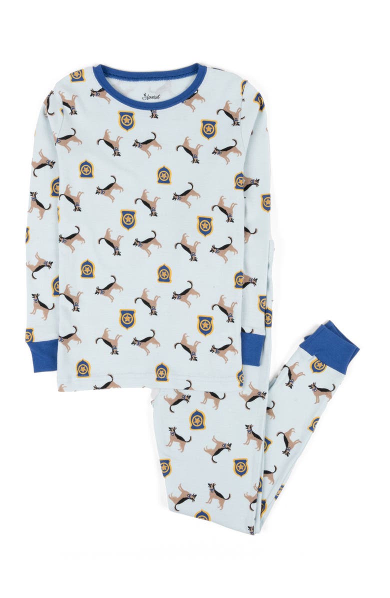 Leveret Kids Cotton Two-Piece Printed Pajamas, Vehicles & Machines, Main, color, Police Dog