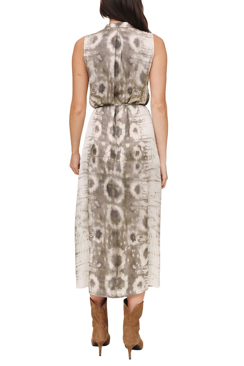 Belted Sleeveless Maxi Dress, Alternate, color, SAGE SNAKE PRINT