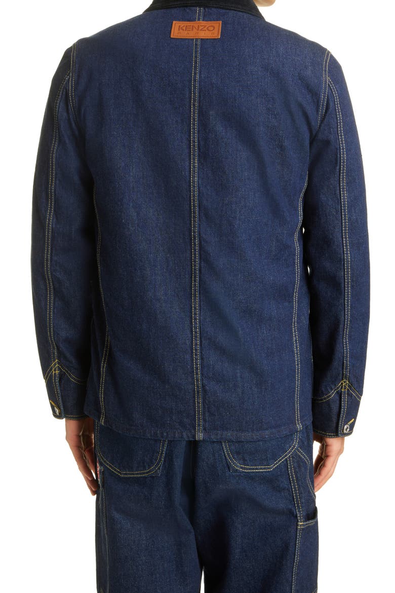 Embroidered Workwear Denim Jacket, Alternate, color, INK