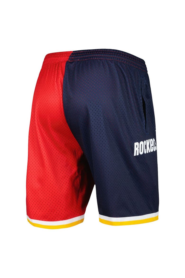 Men's Mitchell & Ness Navy/Red Houston Rockets Hardwood Classics 1993 Split Swingman Shorts, Alternate, color, Navy