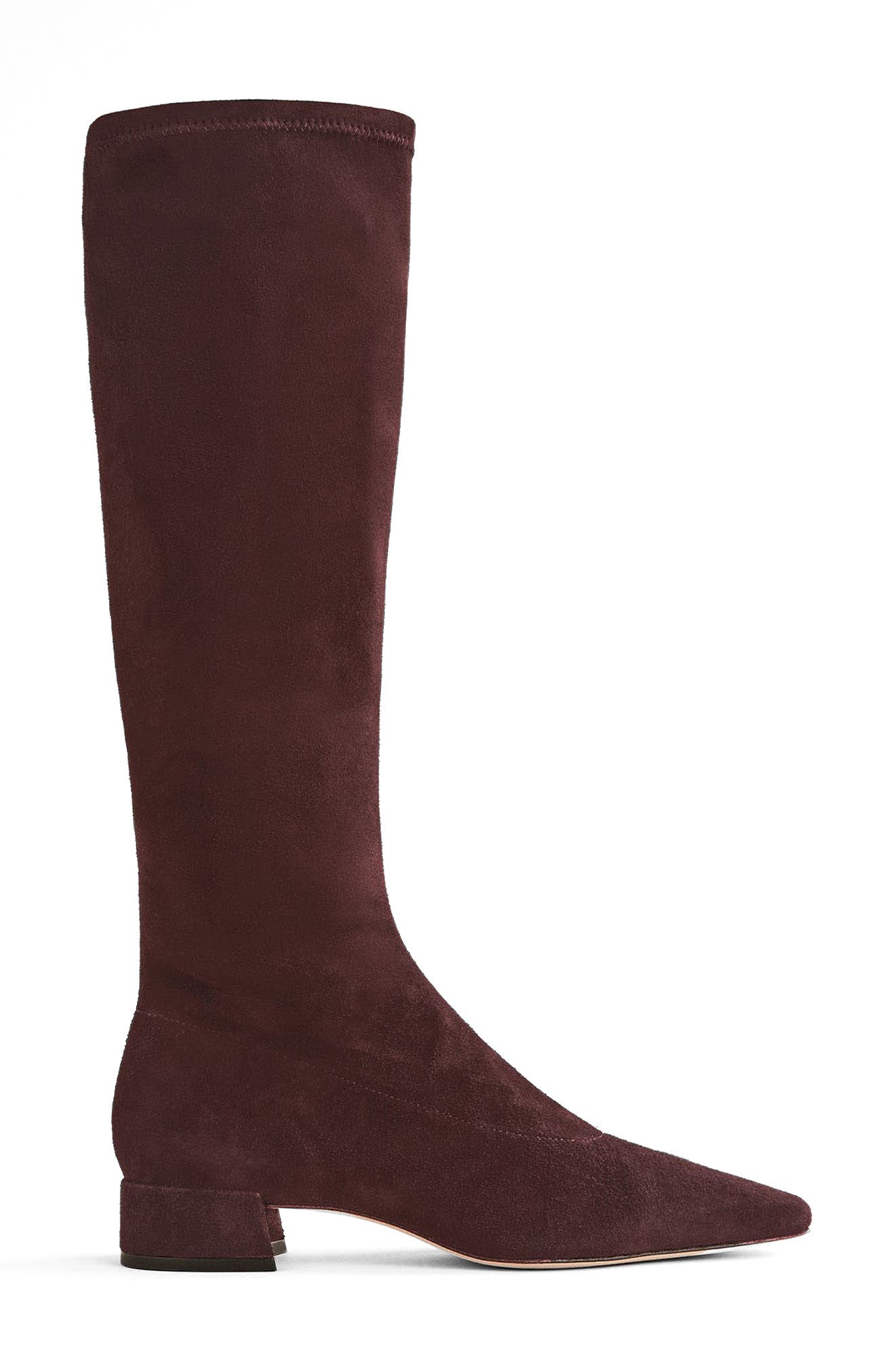 Reformation Raven Knee High Boot, Alternate, color, Espresso Stretch Suede