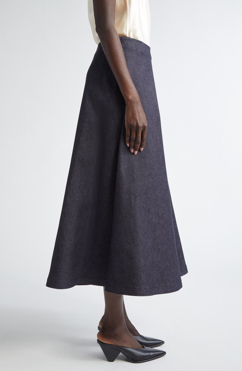 Altuzarra Varda Chambray A-Line Skirt, Alternate, color, 