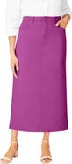 Jessica London Classic Cotton Denim Midi Skirt