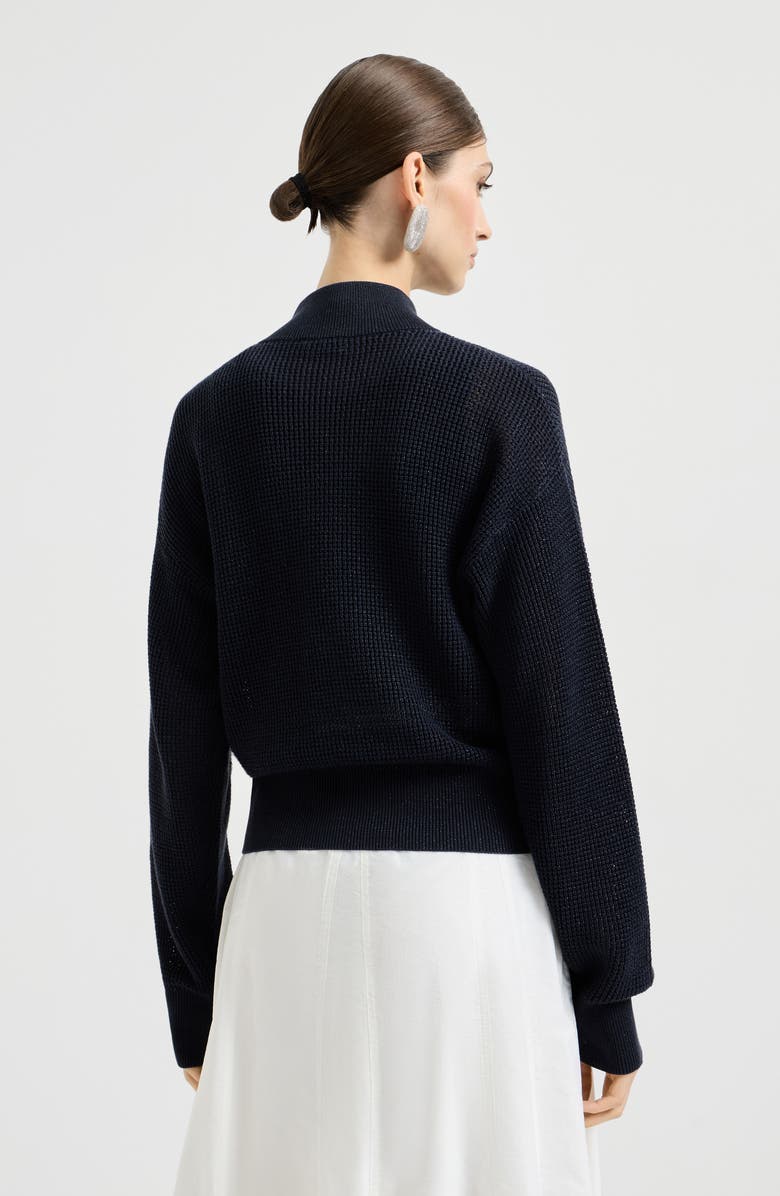 Brunello Cucinelli Sparkling net cardigan, Alternate, color, Blue