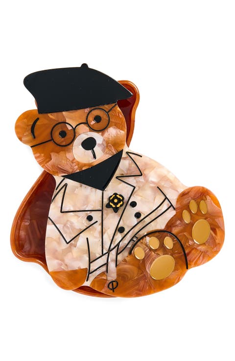 Hand-Painted Trench Coat Bear Decorative Trinket Box