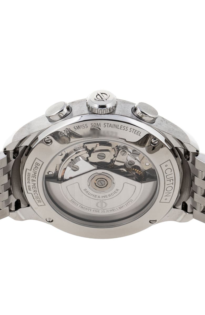 Watchfinder & Co. Baume & Mercier Preowned 2020 Clifton M0A10212 Automatic Bracelet Watch, 43mm, Alternate, color, Black